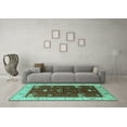 thumbnail image 3 of Ahgly Company Indoor Rectangle Oriental Turquoise Blue Industrial Area Rugs, 8' x 12', 3 of 4