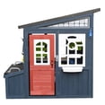 thumbnail image 6 of iYofe Outdoor Playhouse for Kids, Wooden Play House with Workbench & Accessories, Kids Outdoor Play Toys for Backyard, 6 of 8