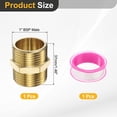 thumbnail image 2 of Uxcell Brass Pipe Fitting, 1" BSP Male x 1" BS Male Thread Connector Brass Hex Nipple Pipe Fitting Adapter for Gas Water Refrigeration System Conversion, 2 of 7