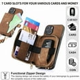 thumbnail image 6 of for iPhone 13 Wallet Case, Crossbody Phone Purse with Card Holder for Women, Zipper PU Leather Carrying Cover Gift with Shoulder Strap Kickstand Anti-drop for iPhone 13 - Brown, 6 of 10