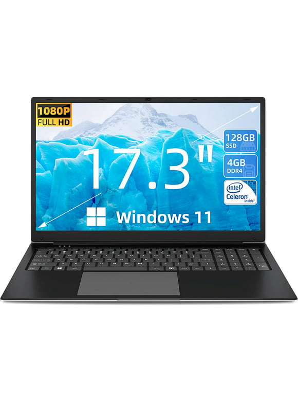 SGIN 17 inch Laptop 4GB DDR4 128GB SSD Windows 11 Home Laptops with Intel Celeron N4020 Dual-Core Processor FHD 1920x1080, Dual Band Wifi, 2xUSB 3.0, Bluetooth 4.2