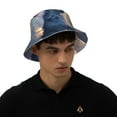 thumbnail image 4 of Lukts Cloud Wolf Print Double-Side-Wear Reversible Reflective Bucket Hat Travel Beach Hat, 4 of 6