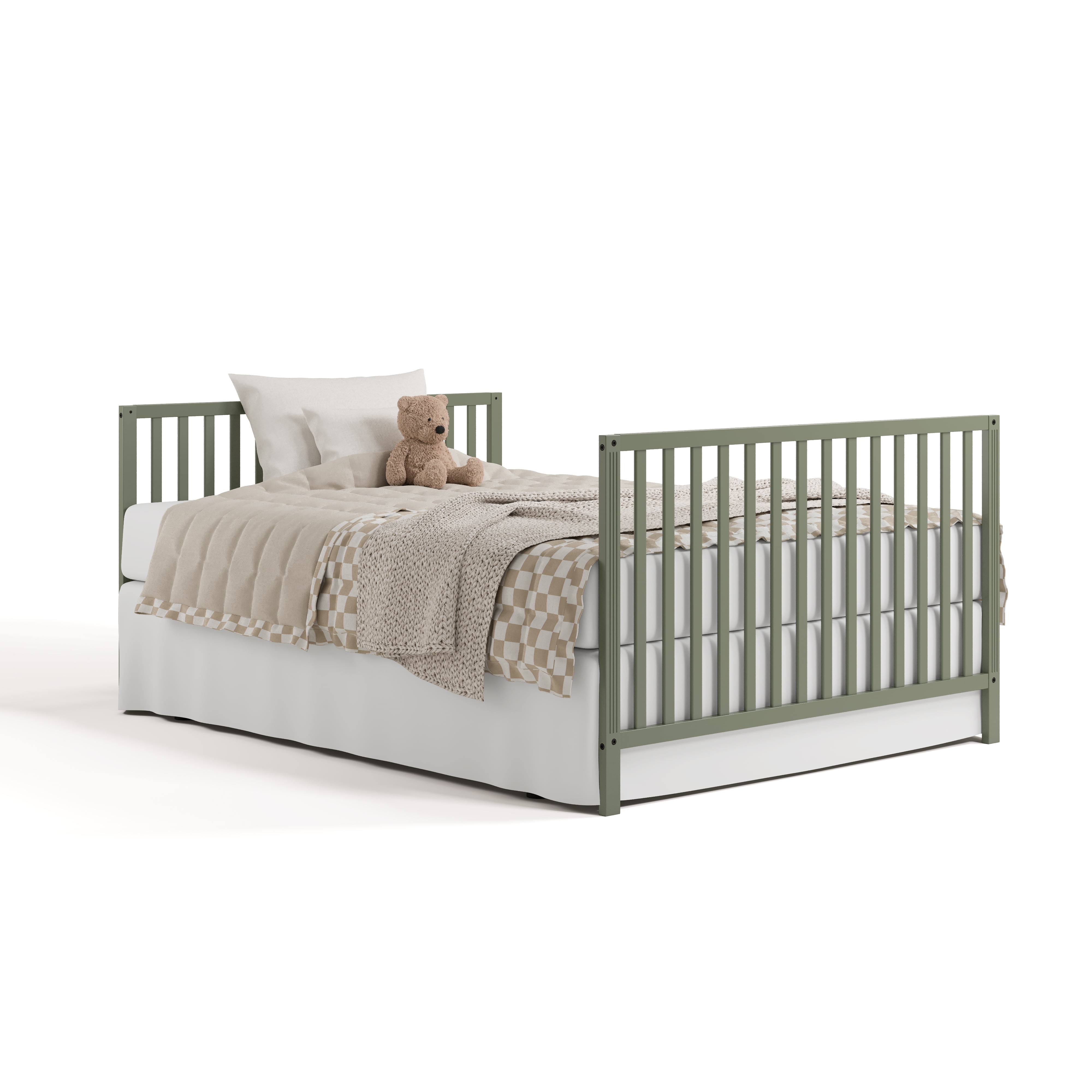 Storkcraft Morningside 5-in-1 Convertible Baby Crib, Olive