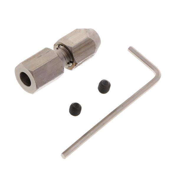 2x Acoplador de Boquilla de material acero Inoxidable Plateado para Eje de Motor Accesorio de Barco RC Hugo Eje flexible del barco RC