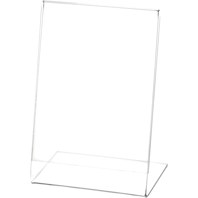 Plymor Clear Acrylic Sign Display/Literature Holder (Angled), 4" W x 6" H (12 Pack)
