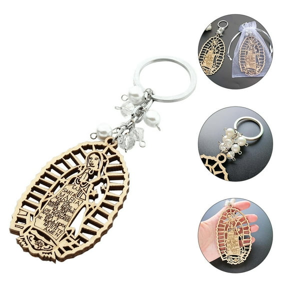 WHAMVOX Virgin Guadalupe Keychain Gender Reveal Party Accessories Religious Key Ring
