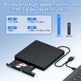 thumbnail image 3 of Unidad de Blu-ray externa NVOPERANG USB 3.0 y BD/DVD/CD tipo C, 3 of 7