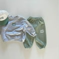 thumbnail image 4 of Futezty Toddler Boys Girls Clothes Fall Winter Outfit Sets, Baby Boy Girl Outfits Long Sleeve Round Neck Contrast Color Elastic Waist 1T 2T 3T 4T 5T 6T 2 PC Everyday, 4 of 6