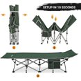 "FUNDANGO XL Heavy Duty Folding Camping Cot, Extra Wide for Adults, 79""x30"" Green with Carry
