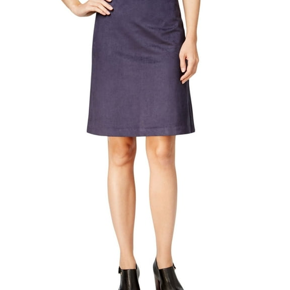 Tommy Hilfiger Womens Faux suede A-line Skirt, Blue, 6