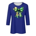 thumbnail image 1 of Elvqul Shirts Chandails Grande Taille pour Femmes Col Rond Manches 3/4 T - Verts Chandail de la Saint-Patrick Graphique Hauts pour Femmes, 1 of 5