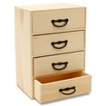 thumbnail image 2 of Wood Desk Organizer with Drawers for DIY Desk Storage, 11 Inch, Pack of 3, 4 Drawers w/ Metal Handles for Craft Supplies/Jewelry, by Woodpeckers, 2 of 5