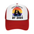thumbnail image 2 of XIAOCHA Pet Graphic Trucker Hat for Women Breathable Outdoor Sun Guard Baseball Cap Casual Dad Hat,Red, 2 of 3