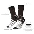 thumbnail image 6 of Honeii Piano Keys With Musical Notes Print Adult Socks,Crew Socks,Casual Calf Socks,Daily Wear Socks for Men & Women, Perfect for Sports, Casual and Everyday Use, 6 of 6
