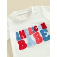 thumbnail image 4 of Toddler Baby Girl 4th of July Outfits Short Sleeve T-Shirt +American Falg Stars Stripes Flare Pants Set Summer Fourth Of July Clothes, 4 of 7