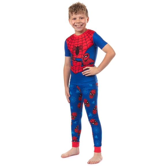 Marvel Spider-Man Pajamas Boy's Snug Fit Short Sleeve Shirt and Pant Set
