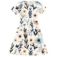 thumbnail image 4 of Hrsba Kids Summer Dress,Casual Dress for Girls,Toddler Kids Girls Print Short Sleeve Stretchy Dress A Line Dress, 4 of 5