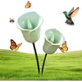thumbnail image 2 of Handmade Ceramic Bee Watering Station, Flower Pollinator Water Feeder with Stake for Butterfly Patio Lawn Garden(2PCS-B), 2 of 7