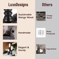thumbnail image 2 of Juego de 3 pilares de madera rústica Luxe Designs de portavelas, 2 of 7