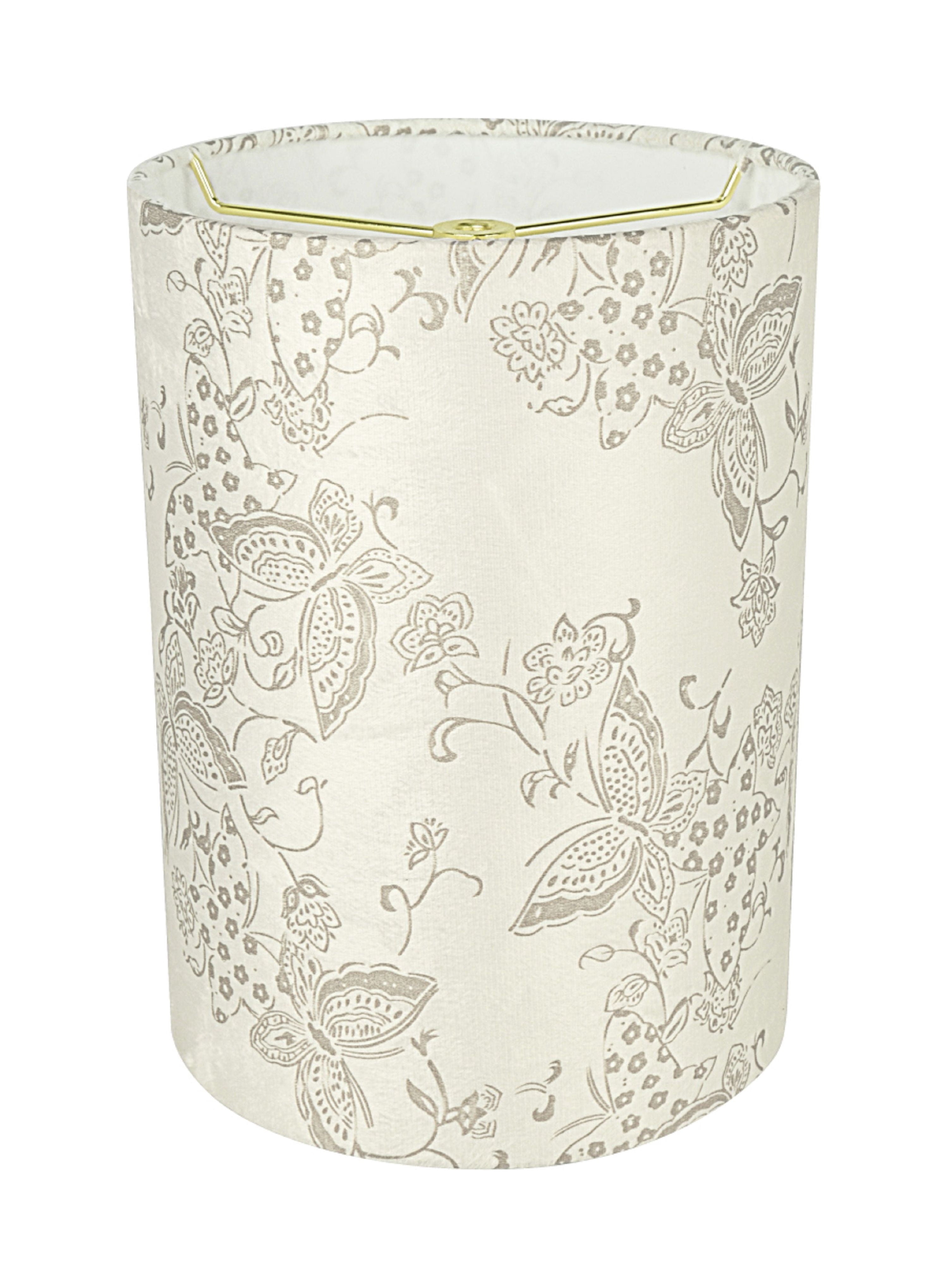 Aspen Creative 31280 Transitional Drum (Cylinder) Shape Spider Construction Lamp Shade in Off White, 8" wide (8" x 8" x 11")