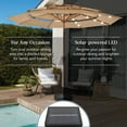 thumbnail image 5 of Best Choice Products Woodgrain Pattern 10ft 3-Tier Solar Patio Umbrella w/ 24 LED Lights, Tilt - Tan, 5 of 8