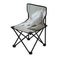 thumbnail image 2 of WOBOGO White Cat Camping Chair Convenient Four Corner Backrest Folding Stool Can Hold Up to 220lbs, 2 of 8