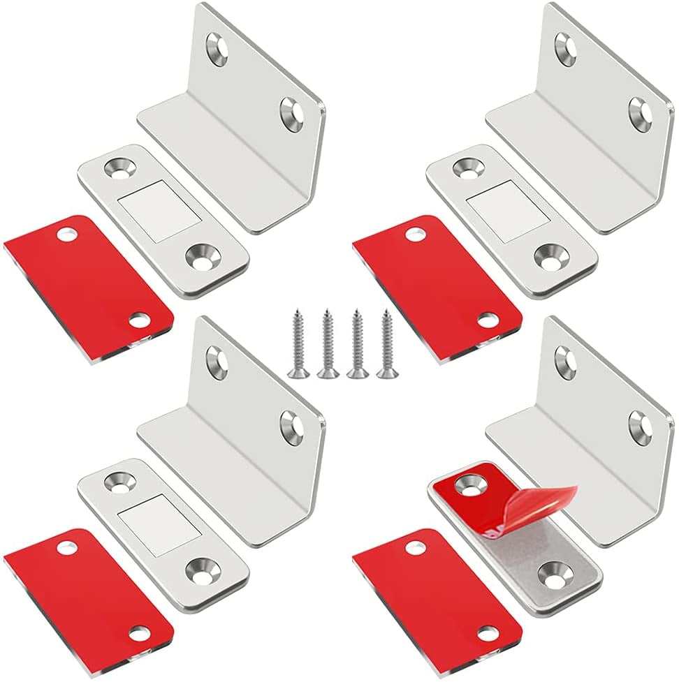 Lot De 2 Aimants De Porte Ultra Minces Jiayi - Puissance 12kg, Idéal Pour Placard Ou Cuisine