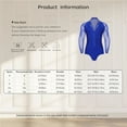 thumbnail image 6 of Mens Latin Ballroom Dance Leotard Costume Lapel Collar Sheer Mesh Patchwork Long Sleeve Sparkly Rhinestone Bodysuit, 6 of 6