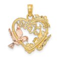 thumbnail image 4 of Diamond2Deal 14k Yellow and Rose Gold with Doves Heart Pendant for Women, 4 of 4