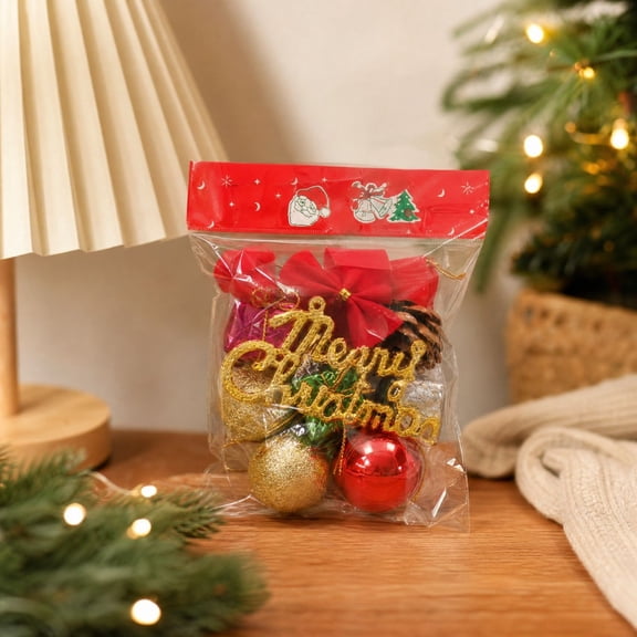 Christmas Ornaments Set Red Gold Glitter, Merry Christmas Hanging Decorations for Tree Holiday Party