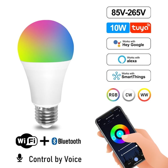 Lámpara LED inteligente con Control remoto por infrarrojos, iluminación RGB con Wifi, GU10, regulable, 85V-265V, 10W