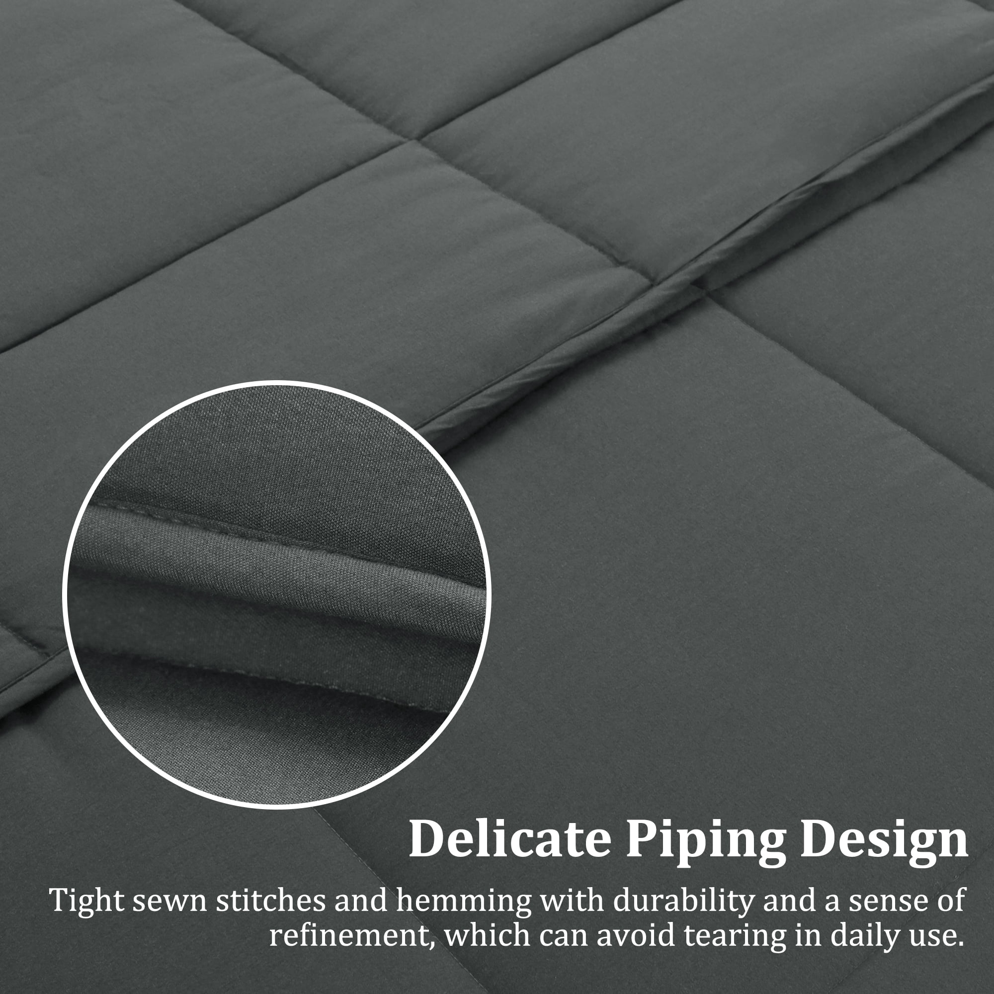 Unique Bargains Quilt Soft Lightweight Down Alternative Comforter Dark Gray Twin