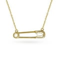 thumbnail image 3 of Bling Jewelry Womens Support Symbol Pendant Necklace CZ Accent Safety Pin Gold Plated Silver, 3 of 5