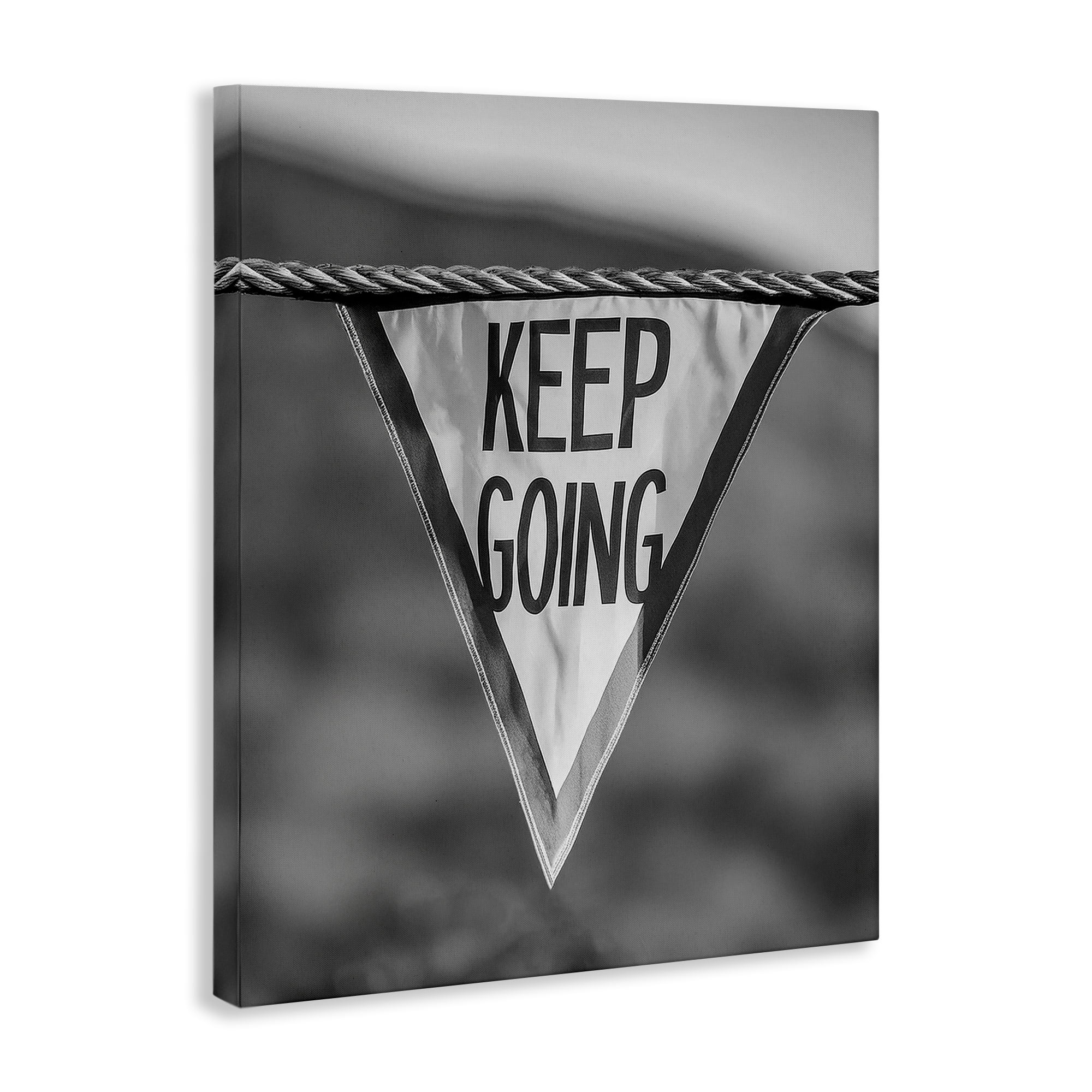 Stupell Industries Keep Going Pennant Text & Numbers Photography Wrapped Canvas Art Print Wall Art, 30 x 40