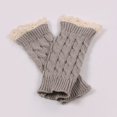 thumbnail image 3 of Dyfzdhu Women Casual Solid Knit Lace Mittens Fingerless Half Knitted Gloves Grey, 3 of 4