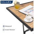 thumbnail image 4 of SOLAURA 3-Piece Outdoor Patio Swivel Bar Stool Set with Height Bar Table (Wood-Like Desktop) and Patio High Swivel Bar Stool Chairs, 4 of 8