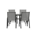 thumbnail image 2 of Flash Furniture 5-Piece Adult Contemporary Textilene Breathable Dining Table with Chair Gray, 2 of 12