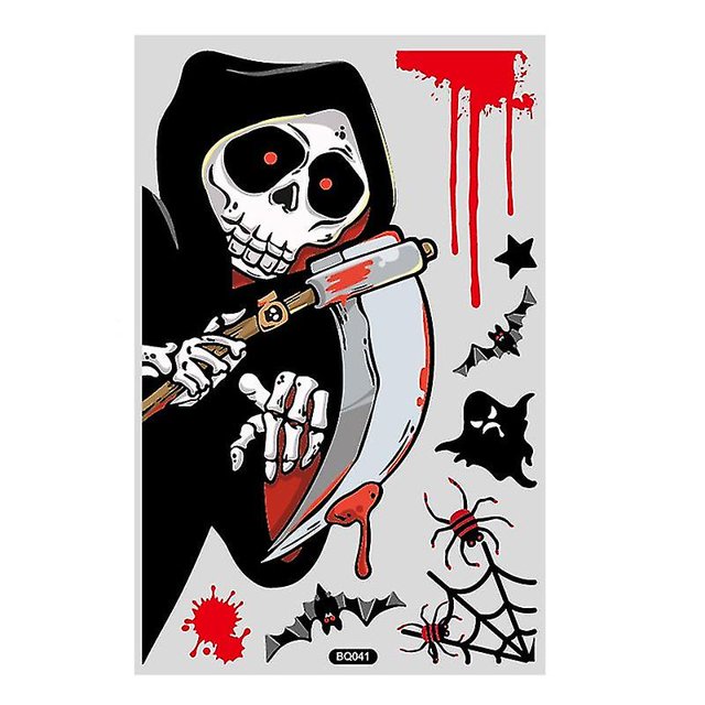 Etiqueta de la ventana Autoadhesiva Fuerte adherencia Patrón de terror extraíble Mejorar la atmósfera Pvc Calcomanía de la ventana de Halloween Etiqueta de fondo de la pared Soporte para el hogar
