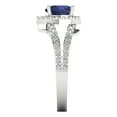 thumbnail image 3 of Halo Engagement Ring for Women - 1.49ct Simulated Blue Sapphire in 14K White Gold Promise Ring, 3 of 6