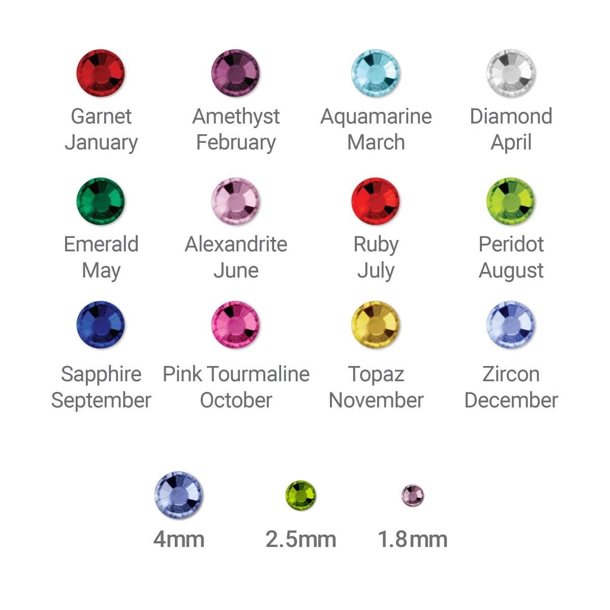ImpressArt - Crystal Setter Metal Stamping Punches Kit, Includes 216 Birthstone Colored Crystals and 3 Metal Stamping Punches