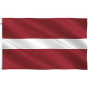 Latvia Flag 3x5 Ft Outdoor Large, Moderate-Outdoor Both Sides Heavy Duty100D Polyester,Canvas Header and Double Stitched - Brass Grommets for Easy Display,Latvian Flags