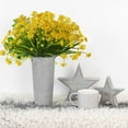thumbnail image 2 of Morttic 4 Bundles Artificial Daisies Flowers Outdoor UV Resistant Fake Foliage Greenery Faux Plants Shrubs Plastic Bushes for Indoor Outside Decor, Yellow, 2 of 5