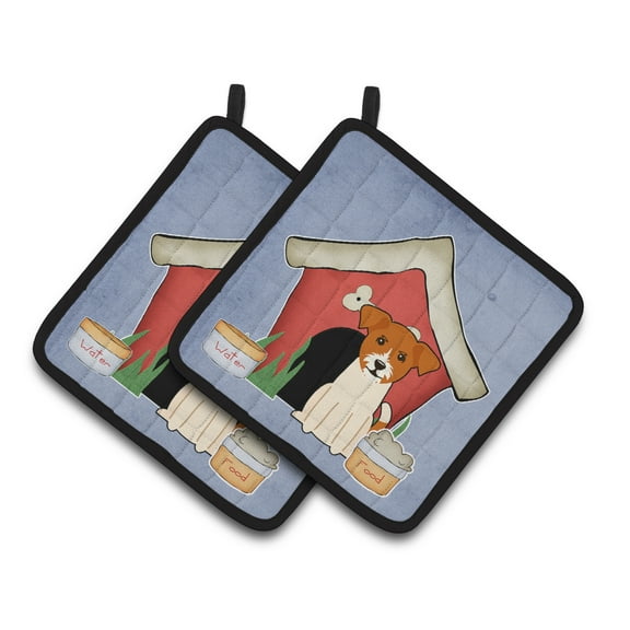 Carolines Treasures BB2862PTHD Dog House Collection Jack Russell Terrier Pair of Pot Holders , 7.5HX7.5W, multicolor