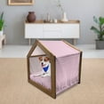 thumbnail image 3 of Geometric Pet House, Striped Pattern with Pink Tones Thick and Tiny Lines Modern Illustration, Outdoor & Indoor Portable Dog Kennel with Pillow and Cover, 5 Sizes, Pink Grey White, by Ambesonne, 3 of 5