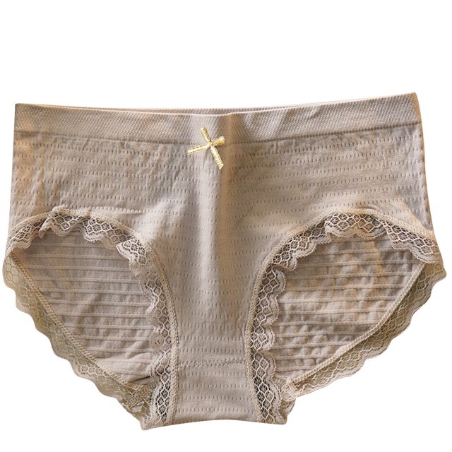 FAIWAD Womens Seamless Underwear High Waisted Lace Patchwork Stretch Comfort Breathable Briefs