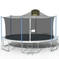 thumbnail image 3 of Trampoline for Exercise, New Upgraded 16-Feet Outdoor Trampoline with Basketball Hoop, Safety Enclosure Net and Ladder, Heavy-Duty Round Trampoline for Indoor or Outdoor Backyard,Capacity 375lbs,L4748, 3 of 10