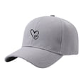 thumbnail image 2 of GIJNRIUIUA Womens Baseball Caps Under $5 2026 Summer Sales Double Heart Sketch Embroidery Baseball Cap Curved Brim Dad Hat Adjustable Strap Back Sun Hat Casual Outdoor Light Ashy Berets One Size, 2 of 4