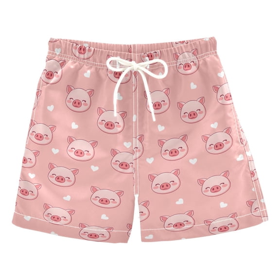 joogoo Boy Swim Trunks Cute Pigs Bathing Beach Board Shorts M