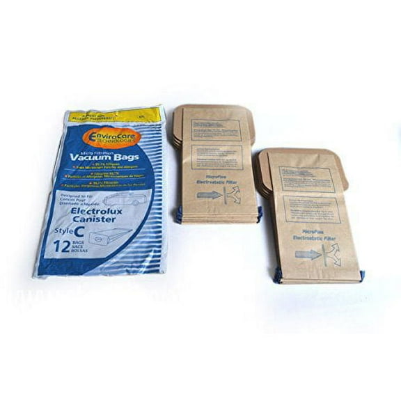 Compatible with Electrolux Canister Style C, Envirocare Micro Filteration 12 paper Bags # 805
