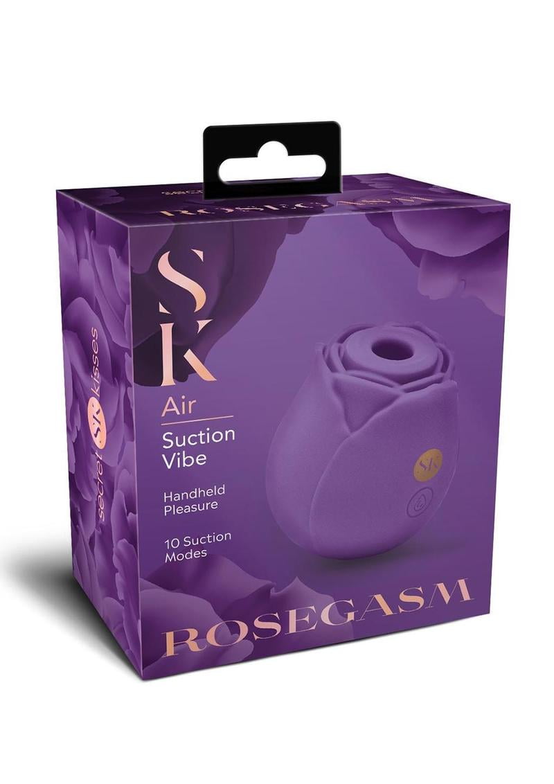 Secret Kisses Rosegasm Air Rechargeable Silicone Clitoral Vibrator, Purple